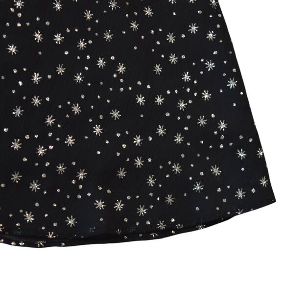 Topshop Black Sparkly Silver Stars Backless Halter Skater Dress Size 8 - Picture 9 of 9
